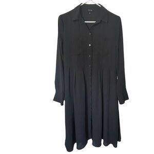 Who What Wear Black Button-down Midi Dress